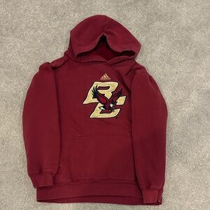 Adidas Burgundy Hoodie with Bold Emblem